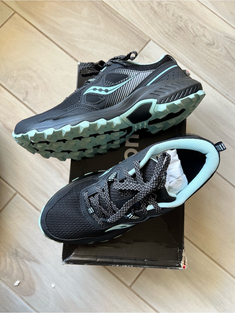 Saucony Women's Excursion TR16 Black & Light Blue Trail Sneakers